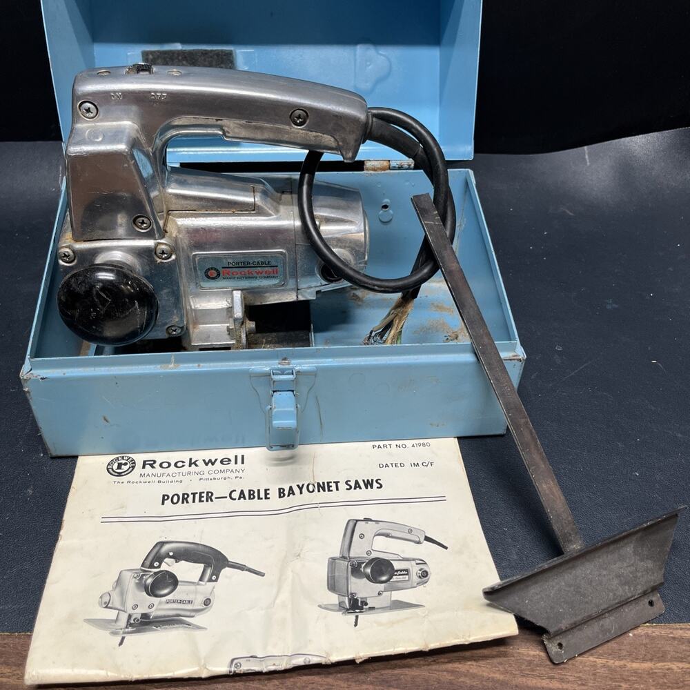 Vintage Rockwell Tools Porter Cable Bayonet Saw Model 300, Parts Or Repair Only